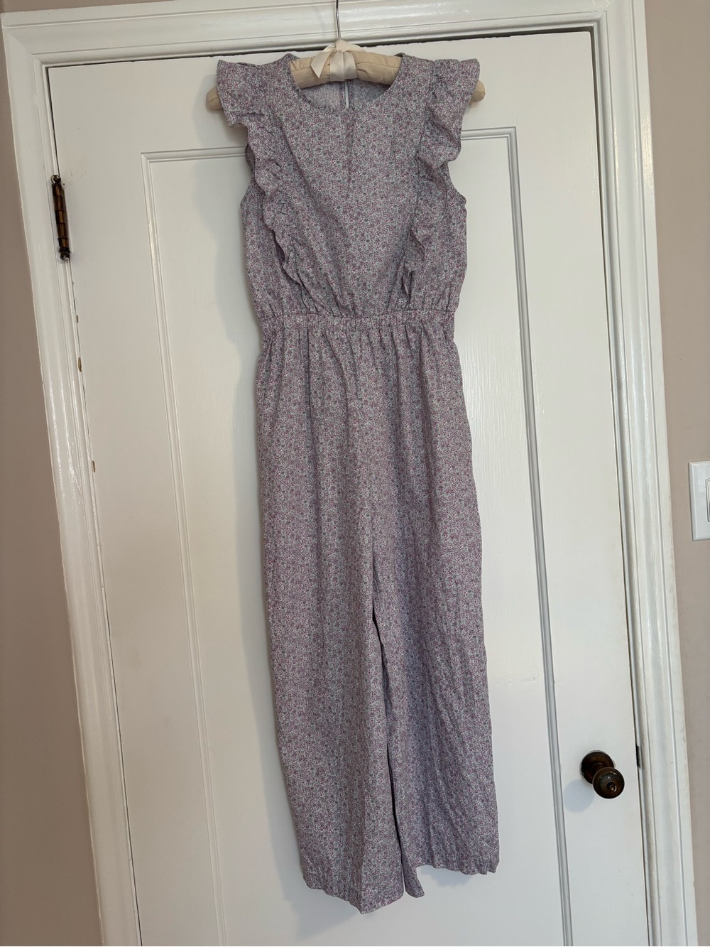 Mango Lavender Floral Sleeveless Jumpsuit